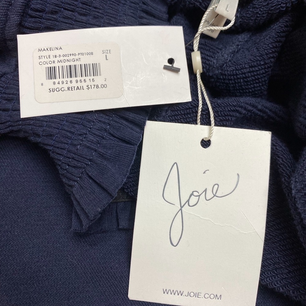 NWT‼️JOIE MAKELINA 100% PIMA COTTON JOGGERS MIDNIGHT - Picture 5 of 6